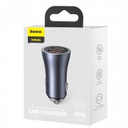 Автомобильное зарядное устройство Baseus Golden Contactor Pro Dual Quick Charger Car Charger U+U 40W (CCJD-A0G) - Gray
