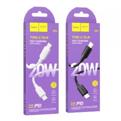 Кабель Hoco X96 hyper Type-c to lighting (PD) charging data cable iphone - White Кабель Hoco X96 hyper Type-c to lighting (PD) charging data cable iphone - White