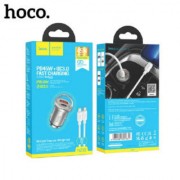 Автомобильное ЗУ HOCO NZ10 handy PD45W+QC3.0 car charger set (type-c to ip) - Серый
