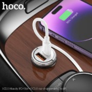 Автомобильное ЗУ HOCO NZ10 handy PD45W+QC3.0 car charger set (type-c to ip) - Серый