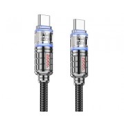 Кабель Hoco U122 Lantern transparent discovery edition 60W charging data cable Type-c to Type-c - Черный