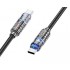 Кабель Hoco U122 Lantern transparent discovery edition 60W charging data cable Type-c to Type-c - Черный Кабель Hoco U122 Lantern transparent discovery edition 60W charging data cable Type-c to Type-c - Черный