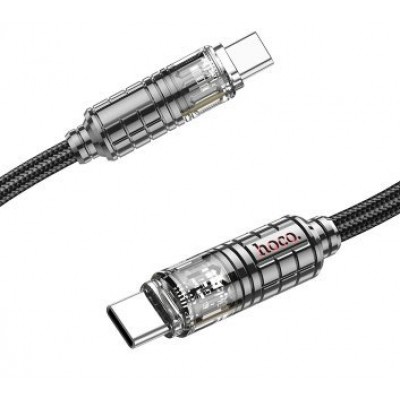 Кабель Hoco U122 Lantern transparent discovery edition 60W charging data cable Type-c to Type-c - Черный Кабель Hoco U122 Lantern transparent discovery edition 60W charging data cable Type-c to Type-c - Черный