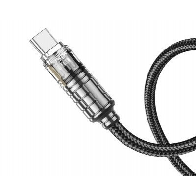 Кабель Hoco U122 Lantern transparent discovery edition 60W charging data cable Type-c to Type-c - Черный Кабель Hoco U122 Lantern transparent discovery edition 60W charging data cable Type-c to Type-c - Черный