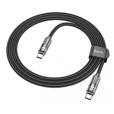 Кабель Hoco U122 Lantern transparent discovery edition 60W charging data cable Type-c to Type-c - Черный Кабель Hoco U122 Lantern transparent discovery edition 60W charging data cable Type-c to Type-c - Черный