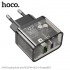 Сетевой адаптер Hoco N34 dazzling dual-port PD20W+QC3.0 charger (EU) Transparent - Black Сетевой адаптер Hoco N34 dazzling dual-port PD20W+QC3.0 charger (EU) Transparent - Black