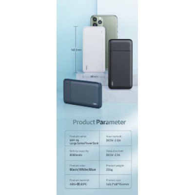 Power Bank Remax Lango series 10000mah RPP-96 - White Power Bank Remax Lango series 10000mah RPP-96 - White