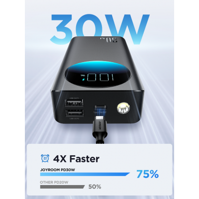 Power Bank Joyroom JR-PBF03 30W 30000mAh - Black ?With USB to Type-C Cable 0.25m-Black? Power Bank Joyroom JR-PBF03 30W 30000mAh - Black ?With USB to Type-C Cable 0.25m-Black?