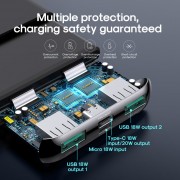 Power Bank Joyroom JR-QP190 mini 20W fast charging 10000mAh black With USB to Type.C 0.3m Cable-Black