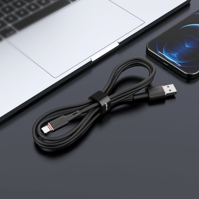 Кабель Acefast C2-02 Lightning zinc alloy silicone charging data cable - Black Кабель Acefast C2-02 Lightning zinc alloy silicone charging data cable - Black