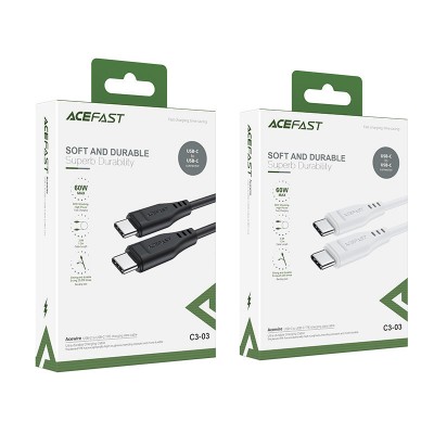 Кабель Acefast C3-03 Type-C to Type-C TPE charging data cable - White Кабель Acefast C3-03 Type-C to Type-C TPE charging data cable - White