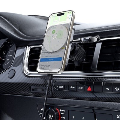 Автодержатель с беспроводной зарядкой Acefast D18 in-car 2-in-1 magnetic wireless charging holder - Black Автодержатель с беспроводной зарядкой Acefast D18 in-car 2-in-1 magnetic wireless charging holder - Black
