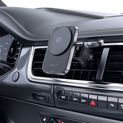 Автодержатель с беспроводной зарядкой Acefast D18 in-car 2-in-1 magnetic wireless charging holder - Black Автодержатель с беспроводной зарядкой Acefast D18 in-car 2-in-1 magnetic wireless charging holder - Black