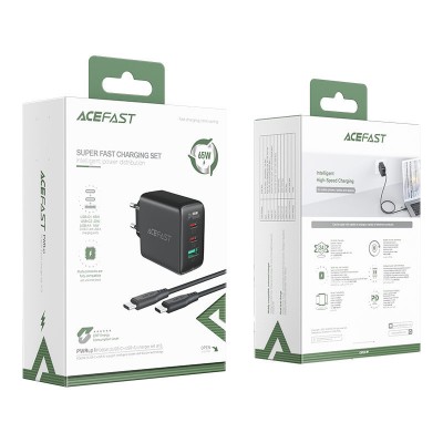 Зарядка Acefast A13 PD 65W (2C+A) - Black Зарядка Acefast A13 PD 65W (2C+A) - Black