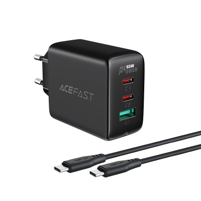 Зарядка Acefast A13 PD 65W (2C+A) - Black Зарядка Acefast A13 PD 65W (2C+A) - Black