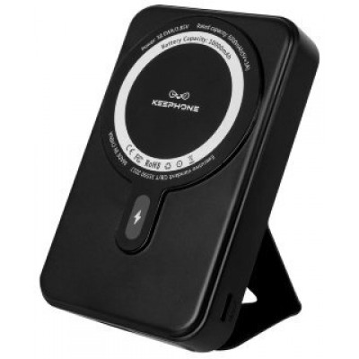 Power bank KEEPHONE magsafe 10000mAh pb-15 snap stand accurate power display wireless high speed - Черный Power bank KEEPHONE magsafe 10000mAh pb-15 snap stand accurate power display wireless high speed - Черный