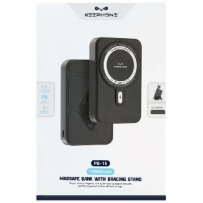Power bank KEEPHONE magsafe 10000mAh pb-15 snap stand accurate power display wireless high speed - Черный Power bank KEEPHONE magsafe 10000mAh pb-15 snap stand accurate power display wireless high speed - Черный