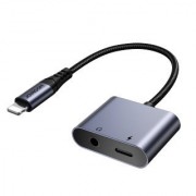 Аудиоконвертер Joyroom SY-L01 Audio-Transfer Series 2-in-1 Audio Adapter (Lightning to 3.5mm+Lightning) - Black (Call Version)