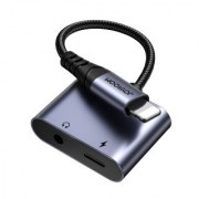 Аудиоконвертер Joyroom SY-L01 Audio-Transfer Series 2-in-1 Audio Adapter (Lightning to 3.5mm+Lightning) - Black (Call Version)