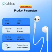 Наушники Celebrat E500 Ear Digital Decoding USB-C - White