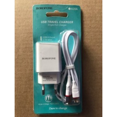 Сетевой адаптер Borofone BA20A Sharp single port charger Type-C (EU) - Белый Сетевой адаптер Borofone BA20A Sharp single port charger Type-C (EU) - Белый