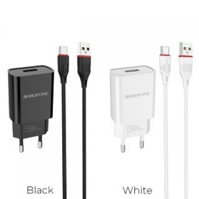 Сетевой адаптер Borofone BA20A Sharp single port charger Type-C (EU) - Белый Сетевой адаптер Borofone BA20A Sharp single port charger Type-C (EU) - Белый