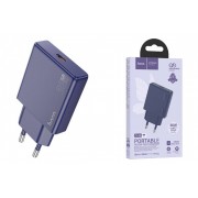 Зарядное устройство HOCO N44 Biscuit Single Port PD30W Charger (EU) titanium Blue