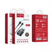Зарядка hoco C12Q Smart QC3.0 charger set (Type-C) (EU) - Black