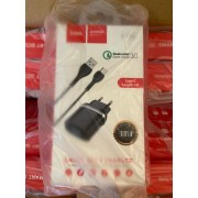 Зарядка hoco C12Q Smart QC3.0 charger set (Type-C) (EU) - Black