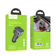 Автомобильное ЗУ hoco E67 Fighter QC3.0 car BT FM transmitter - Black