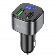 Автомобильное ЗУ hoco E67 Fighter QC3.0 car BT FM transmitter - Black
