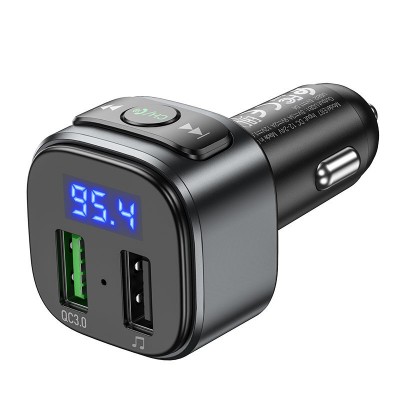 Автомобильное ЗУ hoco E67 Fighter QC3.0 car BT FM transmitter - Black Автомобильное ЗУ hoco E67 Fighter QC3.0 car BT FM transmitter - Black