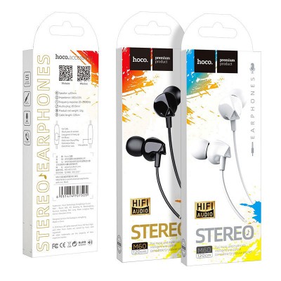 Наушники hoco M60 Perfect sound universal earphones with mic - White Наушники hoco M60 Perfect sound universal earphones with mic - White