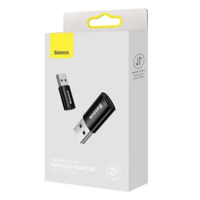Адаптер-переходник Baseus Ingenuity Series Mini OTG Adaptor USB 3.1 to Type-C - Black (ZJJQ000101) Адаптер-переходник Baseus Ingenuity Series Mini OTG Adaptor USB 3.1 to Type-C - Black (ZJJQ000101)