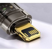 Кабель Baseus Explorer Series Auto Power-Off Fast Charging Data Cable USB to IP 2.4A 1m - Black (CATS000401)