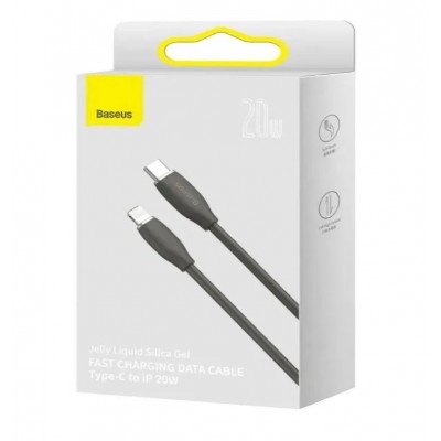 Кабель Baseus Jelly Liquid Silica Gel Fast Charging Data Cable Data Type-C to iP 20W 2m - Black (CAGD020101) Кабель Baseus Jelly Liquid Silica Gel Fast Charging Data Cable Data Type-C to iP 20W 2m - Black (CAGD020101)
