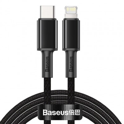 Кабель Baseus High Density Braided Fast Charging Data Cable Type-C to iP PD 20W 2m (CATLGD-A01) - Black Кабель Baseus High Density Braided Fast Charging Data Cable Type-C to iP PD 20W 2m (CATLGD-A01) - Black