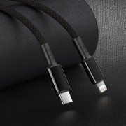 Кабель Baseus High Density Braided Fast Charging Data Cable Type-C to iP PD 20W 2m (CATLGD-A01) - Black