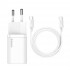 Зарядка Baseus Super Si Quick Charger 1C 25W EU Sets White (With Mini White Cable Type-C to Type-C 3A 1m White) (TZCCSUP-L02) Зарядка Baseus Super Si Quick Charger 1C 25W EU Sets White (With Mini White Cable Type-C to Type-C 3A 1m White) (TZCCSUP-L02)