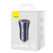 Автомобильное зарядное устройство Baseus C+C 40W (CGJP000013) - Dark Gray