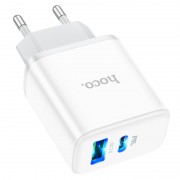 Зарядный конвертер Hoco C105A Stage dual port PD20W+QC3.0 Charger (EU) - White