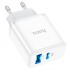 Зарядный конвертер Hoco C105A Stage dual port PD20W+QC3.0 Charger (EU) - White Зарядный конвертер Hoco C105A Stage dual port PD20W+QC3.0 Charger (EU) - White