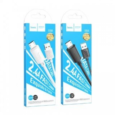 Кабель HOCO X88 gratified charging data cable for type-c (packaged) - White Кабель HOCO X88 gratified charging data cable for type-c (packaged) - White