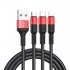Кабель hoco X26 Xpress Lightning+Micro-USB+Type-C - Черно/Красный Кабель hoco X26 Xpress Lightning+Micro-USB+Type-C - Черно/Красный