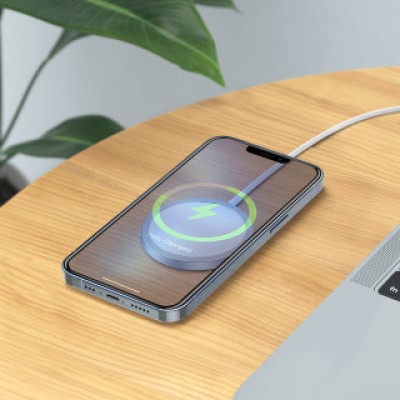Беспроводное ЗУ Hoco CW47 original series 15W magnetic wireless fast charger - Silver Беспроводное ЗУ Hoco CW47 original series 15W magnetic wireless fast charger - Silver