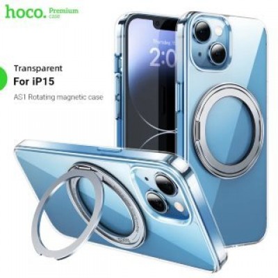 Чехол Hoco AS1 Rotating magnetic case for iPhone 15 Pro - Прозрачный Чехол Hoco AS1 Rotating magnetic case for iPhone 15 Pro - Прозрачный