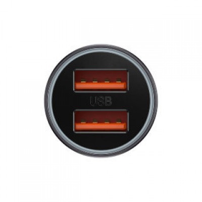 Автомобильное ЗУ Baseus Golden Contactor Max Dual Fast Charger Car Charger U+U 60W - Dark Gray (CGJM000013) Автомобильное ЗУ Baseus Golden Contactor Max Dual Fast Charger Car Charger U+U 60W - Dark Gray (CGJM000013)