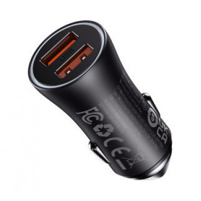 Автомобильное ЗУ Baseus Golden Contactor Max Dual Fast Charger Car Charger U+U 60W - Dark Gray (CGJM000013) Автомобильное ЗУ Baseus Golden Contactor Max Dual Fast Charger Car Charger U+U 60W - Dark Gray (CGJM000013)