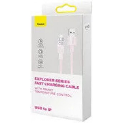 Кабель BASEUS explorer series fast charging cable with smart temperature control USB to ip 2.4a 1m - Pink (CATS010004) Кабель BASEUS explorer series fast charging cable with smart temperature control USB to ip 2.4a 1m - Pink (CATS010004)