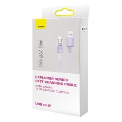 Кабель BASEUS explorer series fast charging cable with smart temperature control USB to ip 2.4a 1m - Purple (CATS010005) Кабель BASEUS explorer series fast charging cable with smart temperature control USB to ip 2.4a 1m - Purple (CATS010005)